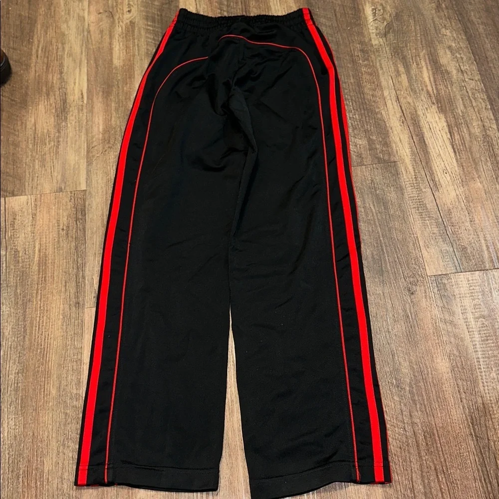 Adidas boys youth 3 stripes pants‎ black/red size S (8)